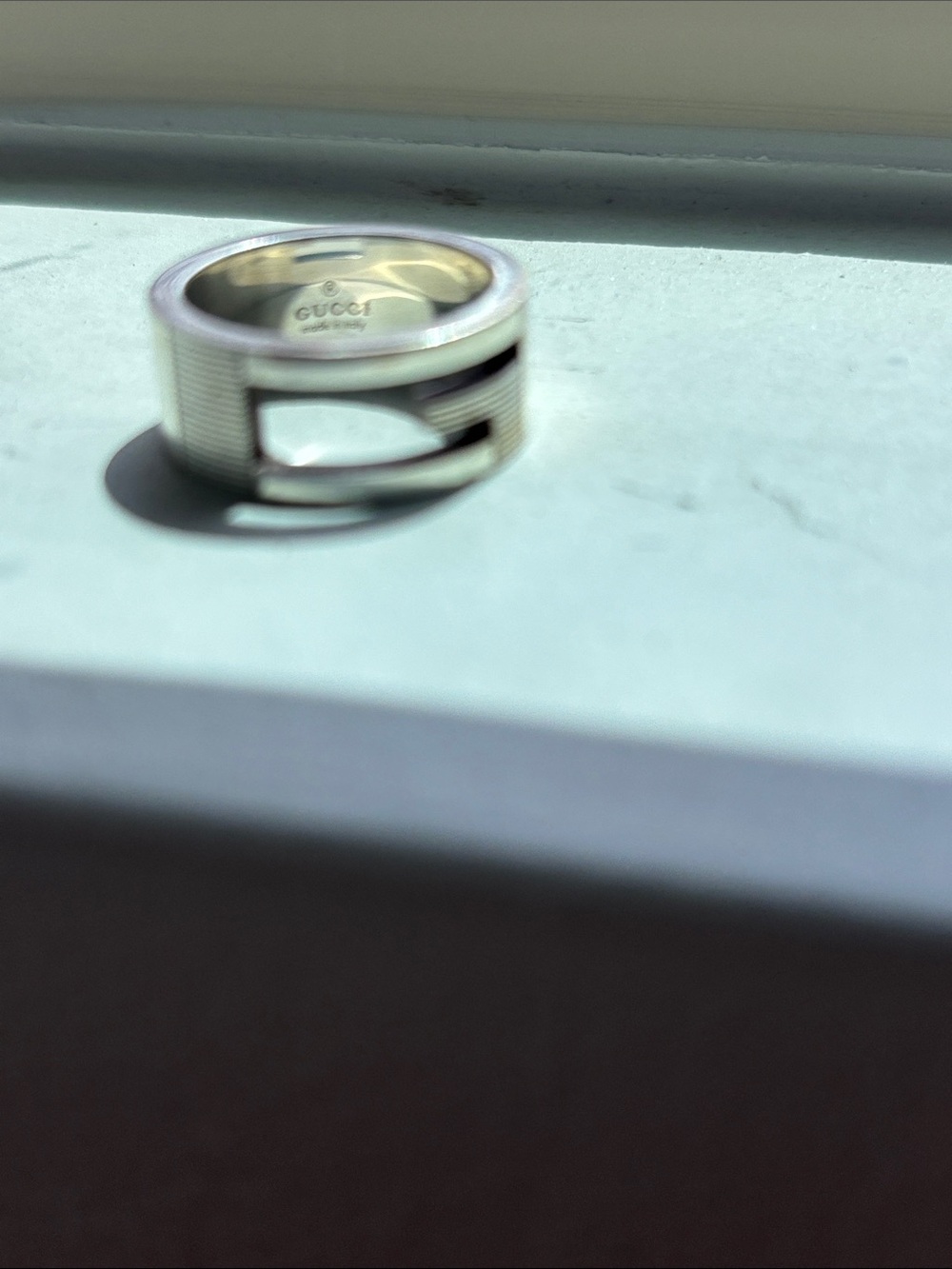 Gucci Silver-Tone Interlocking G Sterling Ring